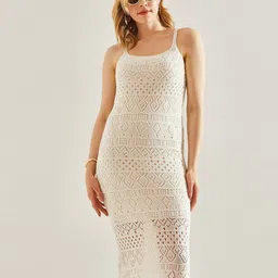 BIANCO LUCCI Schiffli Sheath Midi Dress image 3