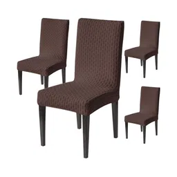 HOUSE OF QUIRK Set Of 4 Brown Printed Chair Cover-picture-31