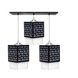 Gojeeva Black & White Textured Wooden Rectangle Shaped Ceiling Lamp-picture-35