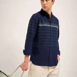 THE BEAR HOUSE Men Slim Fit Striped Casual Shirt-picture-32