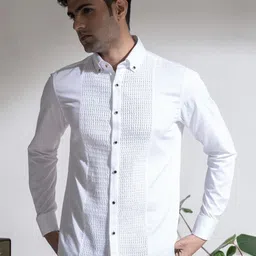 ABKASA Men Classic Slim Fit Opaque Printed Casual Shirt-picture-15