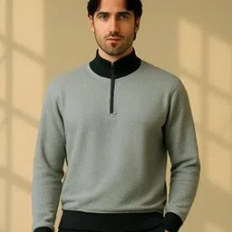 The Roadster Lifestyle Co. Men Mock Collar Long Sleeve Sweatshirt-picture-10