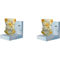 1ST TIME Yellow & White Textured Wood Contemporary Abstract Shaped Shaped Wall Lamp-picture-41