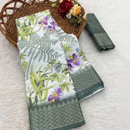 PAYAL CREATION Floral Art Silk Bandhani Saree image 3