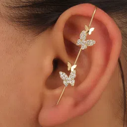Vembley Gold-Plated Cubic Zirconia Alloy Ear Cuff image 3