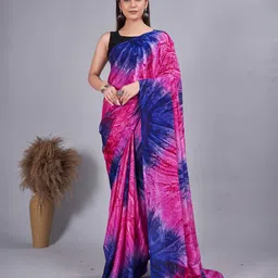 DIVASTRI Tie and Dye Pure Chiffon Ready to Wear Saree-picture-14