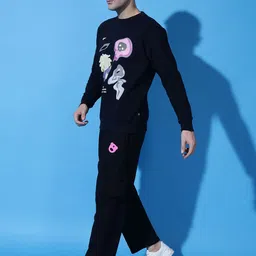 GRIFFEL Graphic Printed Pure Cotton Oversized Tracksuit image 3