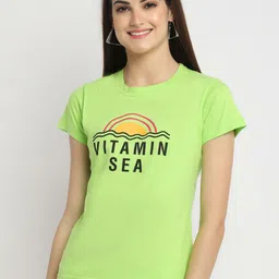 Dreambe Women Pack Of 3 Typography Printed Round Neck Cotton T-shirts image 2