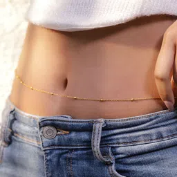 Rubans 18K Gold-Plated StainlessSteel TarnishFree Waterproof Beaded Adjustable Waist Chain-picture-39