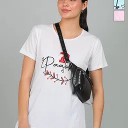 PAAVKI Women Pack of 3 Typography Printed Round Neck Cotton T-shirts-image-76