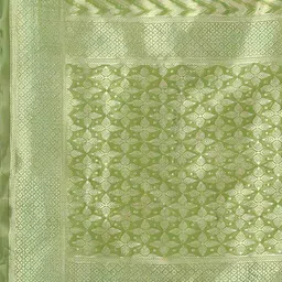 J 6 DESIGNER Woven Design Zari Block Print Saree With Blouse image 4