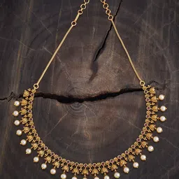 Kushal's Fashion Jewellery Gold-Plated Stone Studded & Beaded Antique Necklace image 1