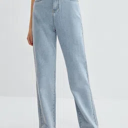 SAKIA Women Jean Boyfriend Fit High-Rise Acid Wash Stretchable Jeans-image-11