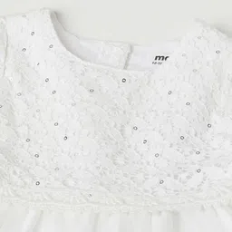 max Girls Self Design Sleeveless Sequined Fit & Flare Dress image 4