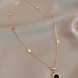 DIVASTRI Gold-Plated Cubic Zirconia Studded Stainless Steel Anti Tarnish Pendants-picture-13