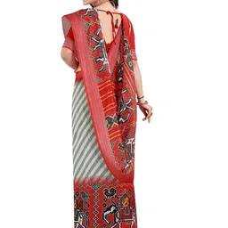 Kemza Striped Saree With Blouse Piece image 4