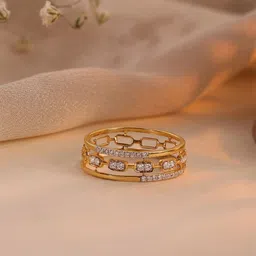 Mia by Tanishq Luxe Link Women 14K Gold & Diamond Finger Ring 1.56g-picture-13
