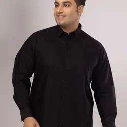 Sizeupp Men Plus Size Comfort Spread Collar Solid Cotton Casual Shirt-picture-35