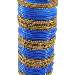 SAND Turquoise Blue Glass Artificial Stones & Beads Bangle-picture-13