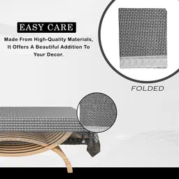 Aura Grey Check Waterproof 4-Seater Rectangle 1.42 m x 0.98 m PVC Table Cover image 3