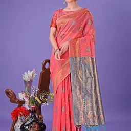 LeeliPeeri Designer Women Ethnic Motifs Printed Zari Designer Saree-picture-36