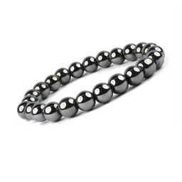 Divine souvenirs Unisex Hematite Beaded Elasticated Bracelet-picture-17