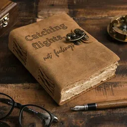 di-kraft Leather Cover Engraved Diary With Metal Lock Daily Use Journal A5 Diary unruled 100 Pages-picture-27