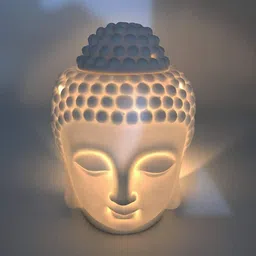 divasense Buddha Essential Oil Burner Diffuser, 2 T-candles & 2 High Scented, Lavender, Rose, Diffuser image 4