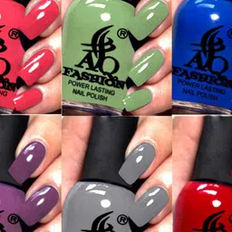 AQ FASHION Power Lasting Set Of 6 Quick Dry Glossy Nail Polish - 9 ml Each image 2