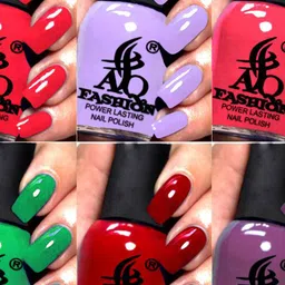 AQ FASHION Power Lasting Set Of 6 Quick Dry Glossy Nail Polish - 9 ml Each image 2