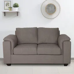woodsworth from pepperfry Andres Chenille Fabric 2 Seater Sofa In Sandy Brown Colour-picture-37