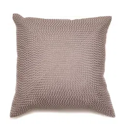 ZEBA World Grey Geometric Embroidered Square Cotton Cushion Cover image 4