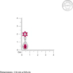 giva 925 Silver Pink Flower Mini Drop Earrings|Lifetime Plating|6 Month Warranty Zircon Silver Drops & Danglers image 4