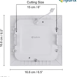 hybrix LED Slim Square Ceiling Panel Light (12 Watt) Down Light, Warm White Light Color Recessed Ceiling Lamp image 3