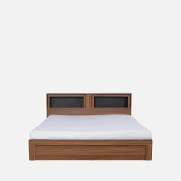 spacewood Kosmo Blaze King Size Bed in Natural Teak Finish with Box Storage & Headboard Storage image 4