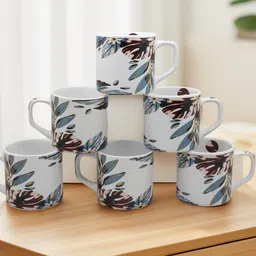 laghima jadon Pack of 6 Ceramic Tea/Coffee Cups Beach Graphic Designr Printed Beautiful & Stylist cup 200 ML image 4
