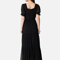 all ways you Women Gathered Black Maxi/Full Length Dress image 2