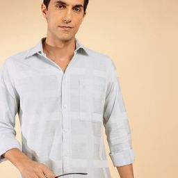 French Connection Pure Cotton Self-Design Geometric Slim Fit Casual Shirt-picture-49