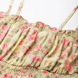 Slenor Floral Print Georgette Peplum Top image 2