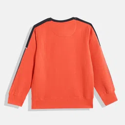 Monte Carlo Boys Orange & Navy Blue Typography Printed Sweatshirt image 2