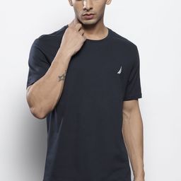 Nautica Men Navy Blue Pure Cotton Slim Fit T-shirt-picture-48