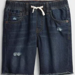 GAP Boys Blue Regular Fit Solid Shorts image 3