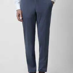 Van Heusen Blue Slim Fit Texture Trousers-picture-37