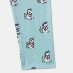 R&B Kids Light Blue Printed Slim Fit Leggings image 3