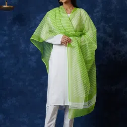 Fabindia Green Printed Dupatta image 3