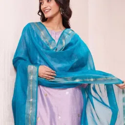 Fabindia Blue Printed Dupatta image 3