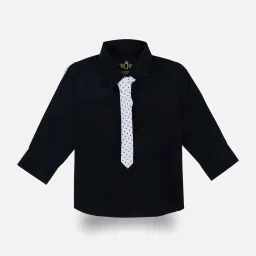 Gini & Jony Boys Black Solid Full Sleeves Shirt image 3
