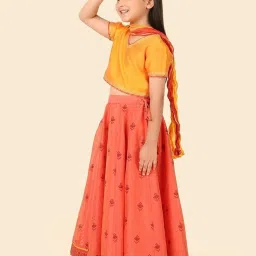Fabindia Kids Coral Printed Lehenga Set image 3