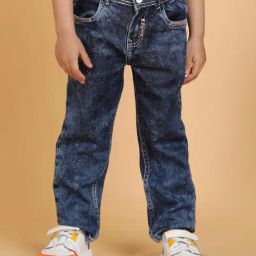 Tales & Stories Boys Dark Blue Cotton Slim Fit Washed Jeans-picture-16