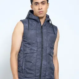 Sf Jeans By Pantaloons Navy Regular Fit Printed Hooded Jacket-picture-41